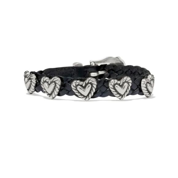 Brighton BANDITS Roped Heart Braid Bandit Bracelet STYLE 07475A Black - Picture 1 of 15